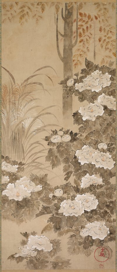 Bloemen en Bladeren van de Herfst, midden 1700s door Tatebayashi Kagei