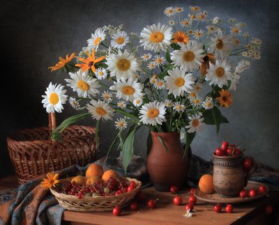 Madeliefjes en zomerfruit door Tatyana Skorokhod