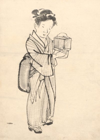 Meisje met een Krekelkooi door Tawaraya Sōri
