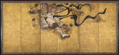 God van de donder Raijin, midden 1600s door Tawaraya Sotatsu
