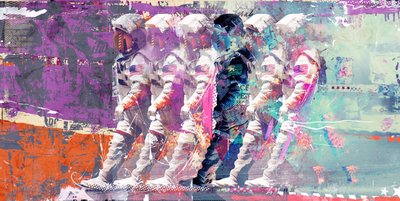 Astronaut Maanwandeling door Teis Albers