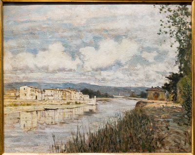 Grens aan de Arno door Telemaco Signorini