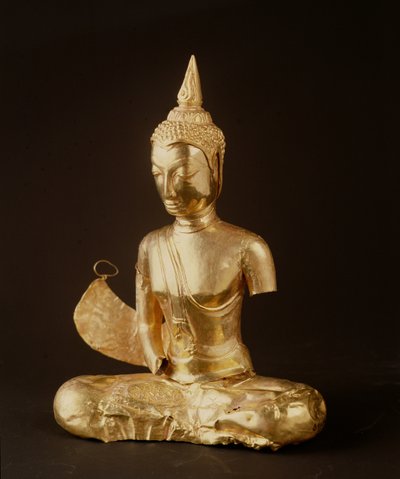 Boeddha zittend in meditatie (armen ontbreken) (goud) door Thai School