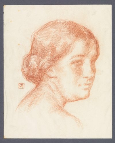 Portret van een onbekende vrouw door Theo Van Rysselberghe (signed by artist)
