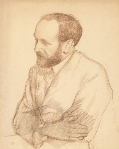 Portret van Henri Gheon, ca. 1903 (krijt op papier) door Theo van Rysselberghe
