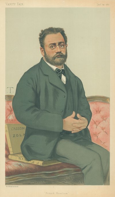 M Emile Zola, Frans realisme, 24 januari 1880, Vanity Fair cartoon door Theobald Chartran