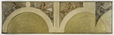 Schets voor de Salon des Arts van het Stadhuis van Parijs: De schilderkunst, de beeldhouwkunst, de architectuur, de gravure in taille douce, circa 1891 door Theobald Chartran