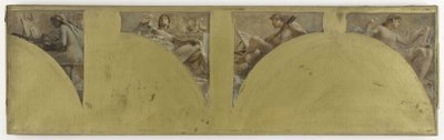 Schets voor de Salon des Arts van het Hôtel de Ville de Paris: Medaille graveren. Goudsmeden. Zingen. Muziek, circa 1891 door Theobald Chartran