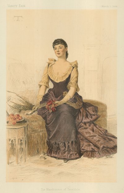 De markiezin van Tweeddale, 1 maart 1884, Vanity Fair cartoon door Theobald Chartran