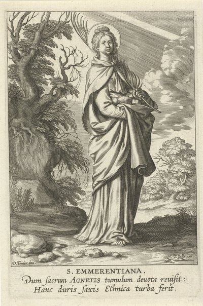 Heilige Emerentiana van Rome door Theodoor Galle