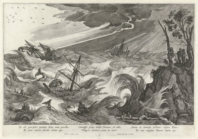Herfst: storm op zee door Theodoor Galle