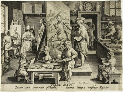 De Uitvinding van Olieverfschilderen door Theodoor Galle
