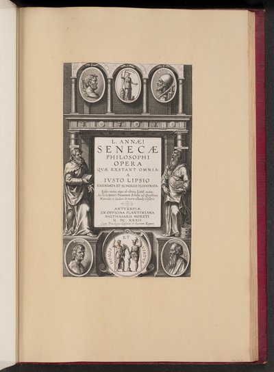 Titelpagina voor L. Annaei Senecae Philosophi Opera Qvae Exstant Omnia a Ivisto Lipsio door Theodor Galle