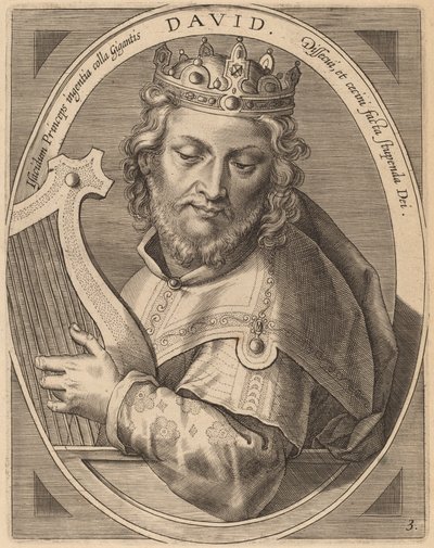 David door Theodor Galle after Jan van der Straet