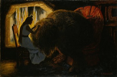 De prinses die luizen plukt van de trol door Theodor Kittelsen