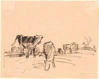 Koeien op een veld door Theodor Philipsen