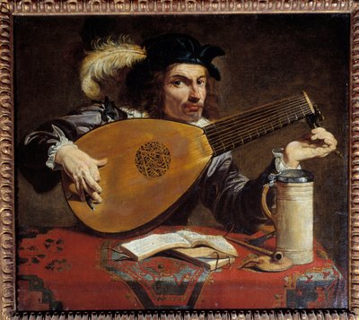 Man die zijn luit stemt door Theodor Rombouts