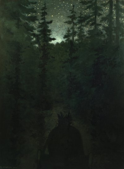Homeward door Theodor Severin Kittelsen