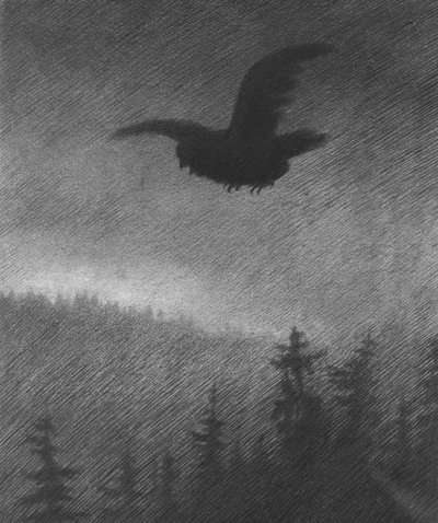 De Zwarte Dood (tekening) door Theodor Severin Kittelsen