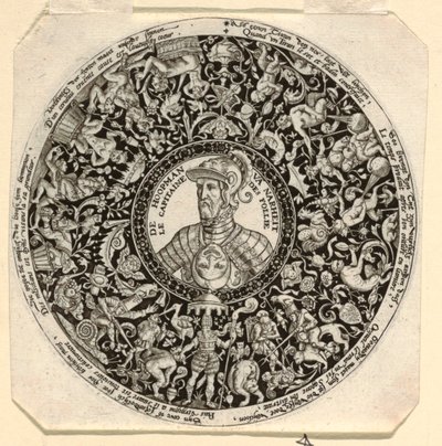 Ontwerp voor een gegraveerde tazza met een portret van de hertog van Alba als commandant van de dwaasheid door Theodor de Bry
