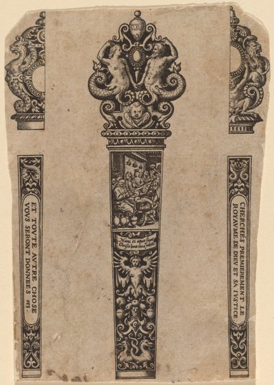 Ornament voor Mesgreep door Theodor de Bry