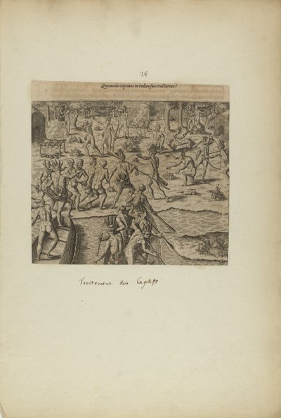Quomodo Captivos in Reditu Suo Tractarint() (uit boek, Americae, deel drie) door Theodor de Bry