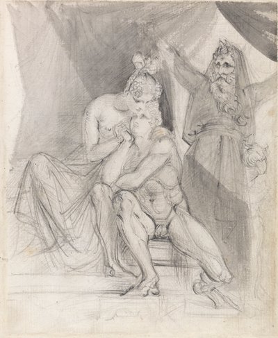 Prospero kijkt naar Ferdinand en Miranda door Theodor von Holst