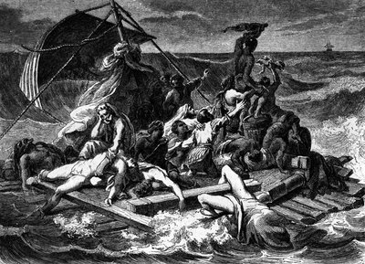 Het Vlot van de Medusa naar het schilderij van Gericault (gravure) door Theodore (after) Gericault