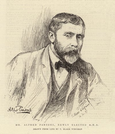 Meneer Alfred Parsons, nieuw gekozen ARA door Theodore Blake Wirgman