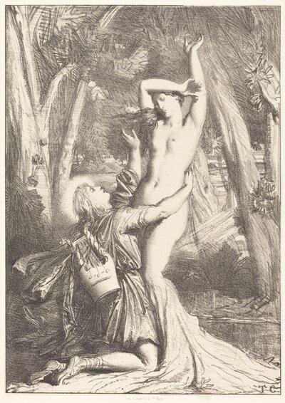 Apollo en Daphne door Théodore Chassériau