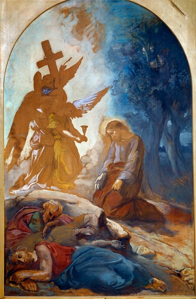 Jezus in de tuin van olijfbomen door Théodore Chassériau