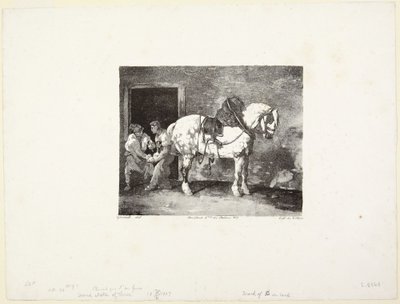 A  Horse being Shod (Een paard dat wordt beslagen) door Theodore Gericault