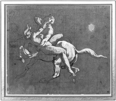 Centaur ontvoert een nimf door Theodore Gericault