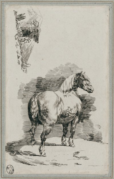 Grijs-gevlekt paard (A Dapple-Gray Horse) door Theodore Gericault