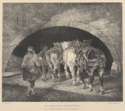 Ingang van de Adelphi Wharf door Theodore Gericault