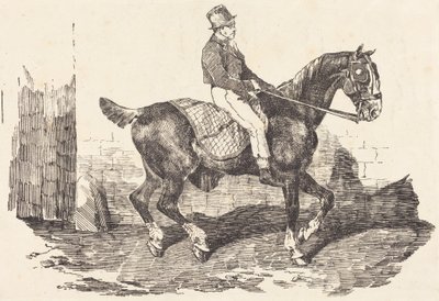 Groom op een koetspaard (Cheval de carrosse monte par un palfrenier) door Theodore Gericault