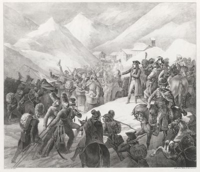De oversteek van de Mont Saint-Bernard (Crossing of Mount Saint Bernard) door Theodore Gericault