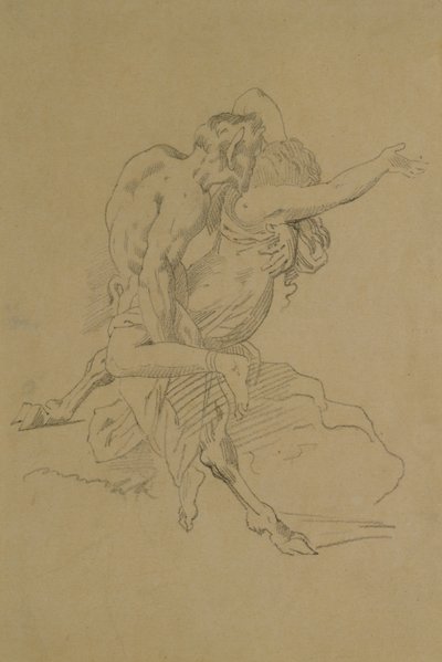 Nimf en sater door Theodore Gericault