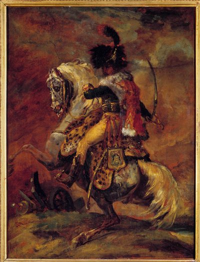Officier van jagers te paard van de Keizerlijke Garde Charge door Theodore Gericault