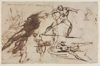 Blad met schetsen (recto) Blad met schetsen (verso) door Theodore Gericault
