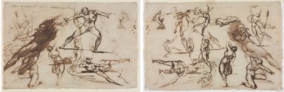 Blad met Schetsen (recto) Blad met Schetsen (verso) door Theodore Gericault