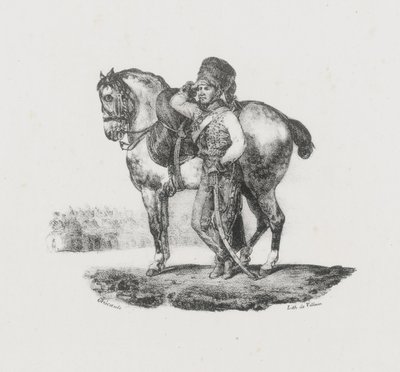 Huzarentrompettist (Hussar Trumpeter) door Theodore Gericault