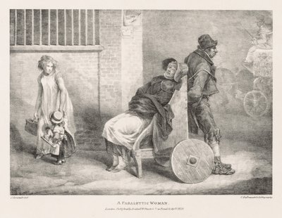 Verschillende Onderwerpen Getekend uit het Leven en op Steen: Een Verlamde Vrouw, 1821 door Theodore Gericault