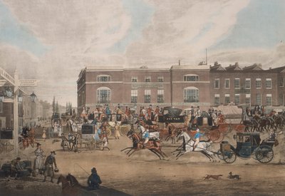 Koetsen bij de Olifant en Kasteel, Londen door Theodore Henry Adolphus Fielding