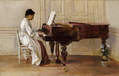 Aan de piano door Theodore Robinson