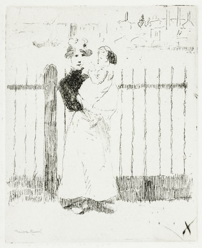Emma en haar baby, Chelsea Embankment door Theodore Roussel