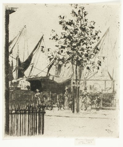De Hoek van Luna Street, Chelsea Embankment door Theodore Roussel