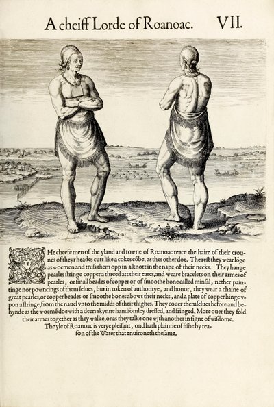 Een Hoofdheer van Roanoac, uit 