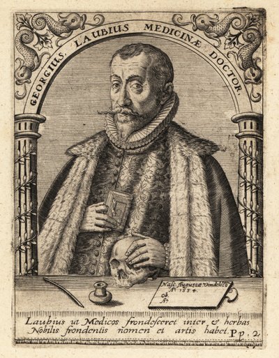 Georg Laube, Duitse arts uit Augsburg door Theodore de Bry