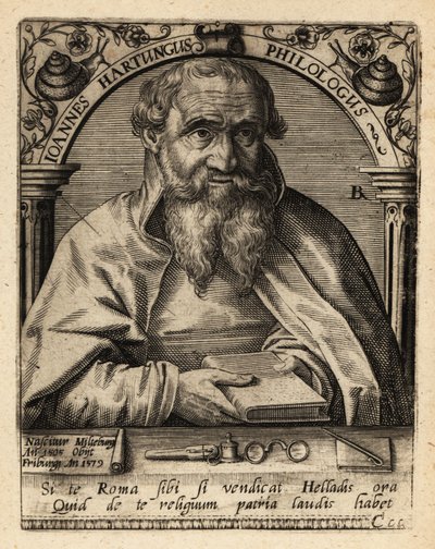 Johannes Hartung, Duitse Graecist en Hebraïst door Theodore de Bry